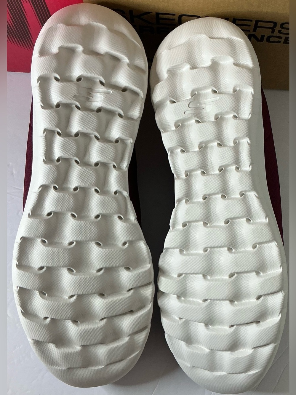 Skechers GOwalk Joy Women's sz 13 Slip-On Knit Sneakers - Burgundy/White - Picture 9 of 9